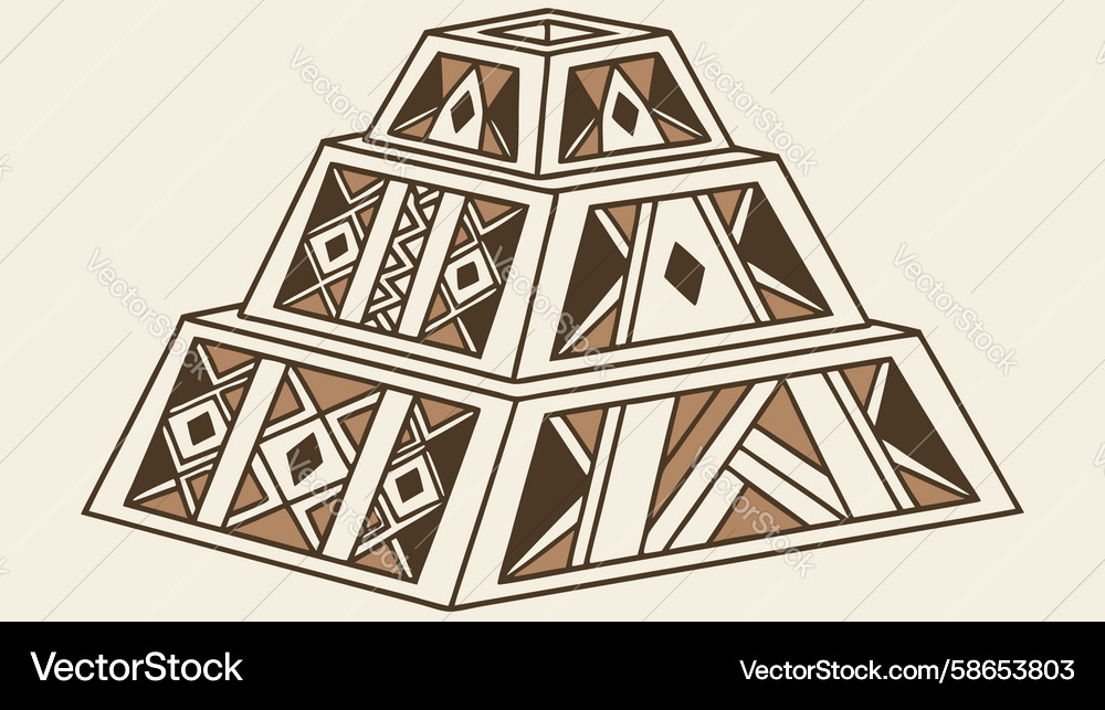 Mayan pyramid with intricate patterns design Vector Image