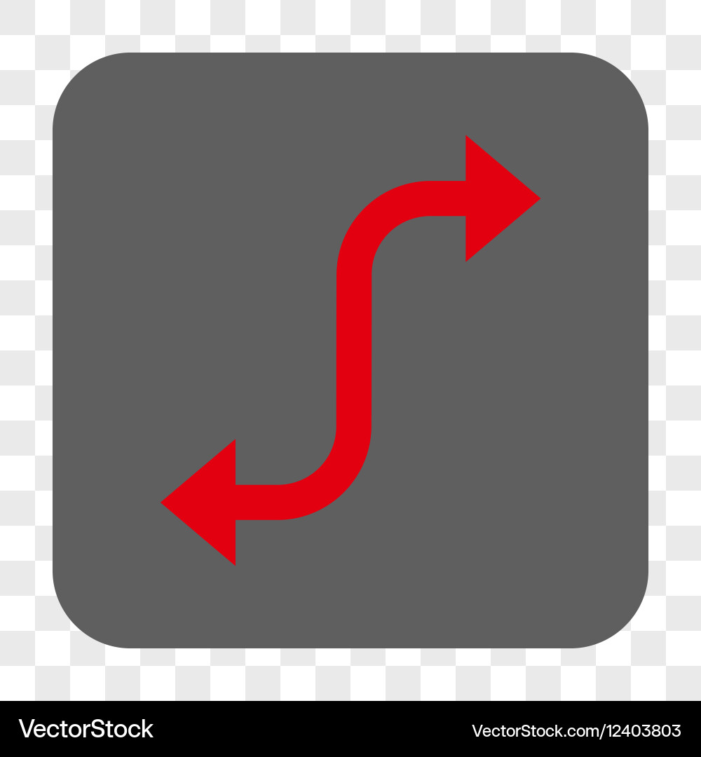 Opposite bend arrow rounded square button Vector Image