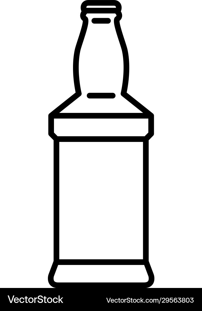 Outline glass whiskey bottle icon Outline glass whiskey bottle icon vector image