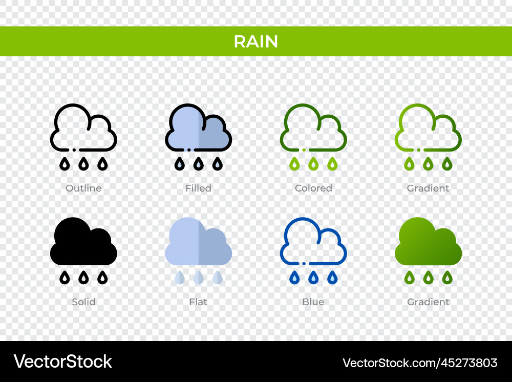 Rain icon in different style icons designed Rain icon in different style icons designed Vector Image