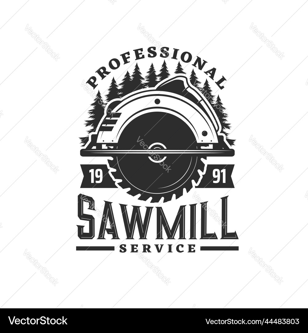Retro Sawmill Icon - Logging & Timber Vector Image