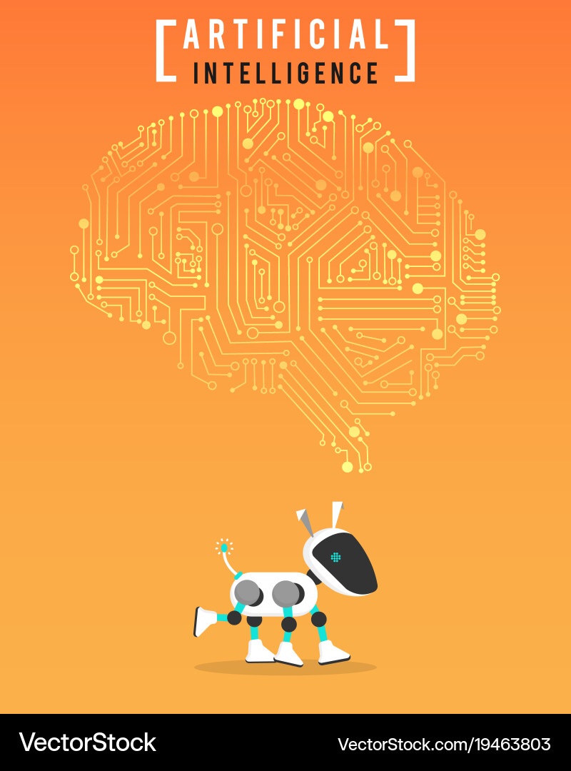 Robot AI Technology Vector Image