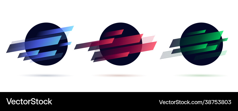 Set dynamic graphic elements circle shapes Set dynamic graphic elements circle shapes vector image