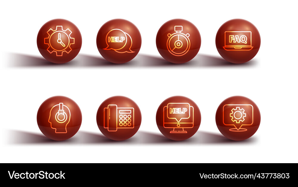 Set line time management support operator Set line time management support operator vector image