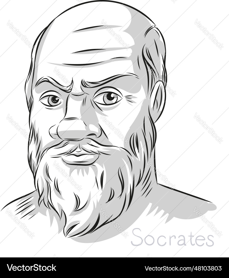 Socrates greek philosopher hand drawn line art Socrates greek philosopher hand drawn line art vector image