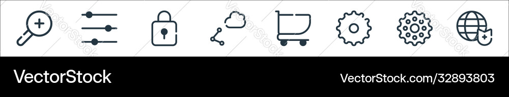 Ui master line icons linear set quality Ui master line icons linear set quality vector image