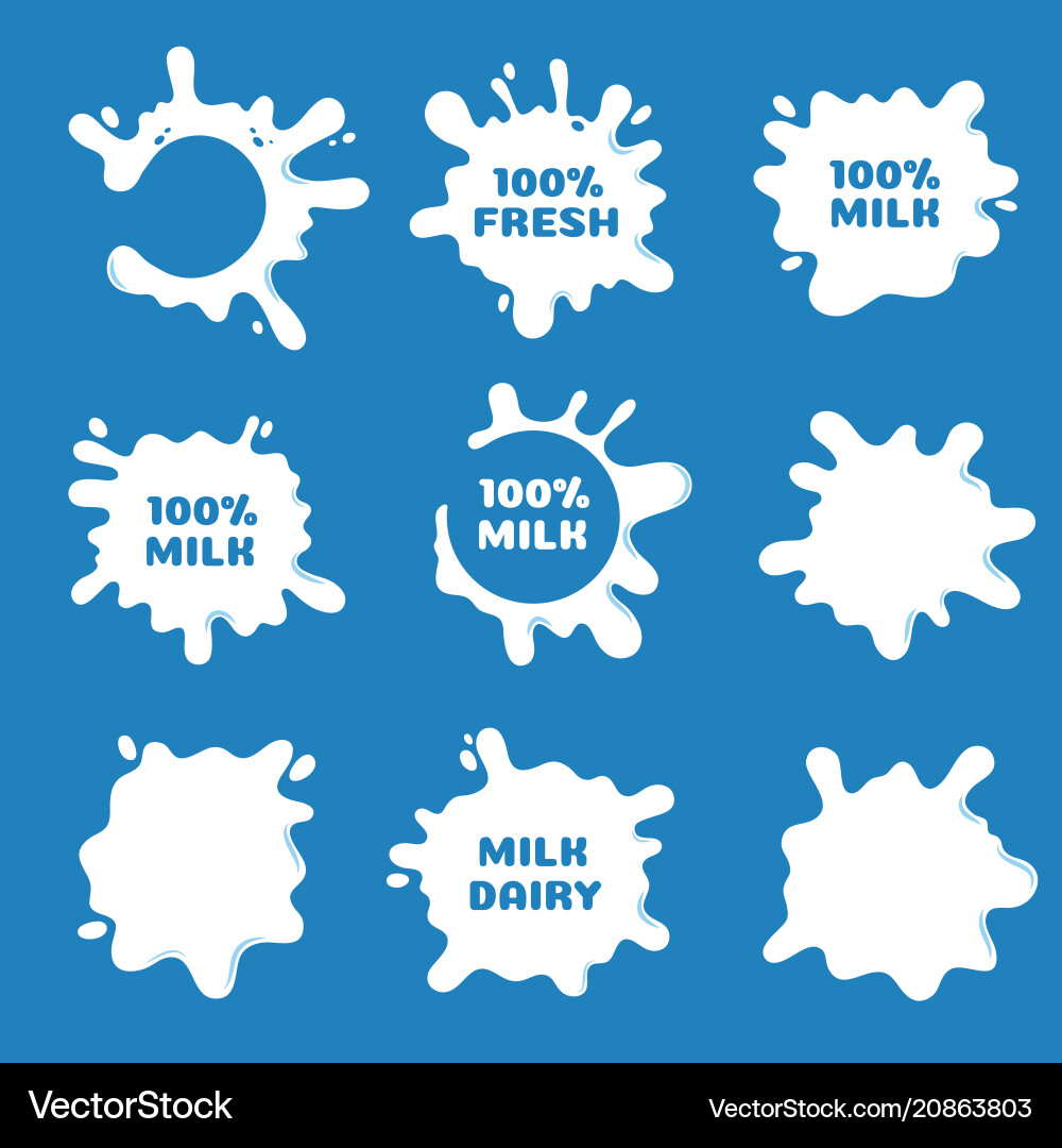 Weißer Milchjoghurt und Sahnespritzer Weißer Milchjoghurt und Sahnespritzer vektorbild