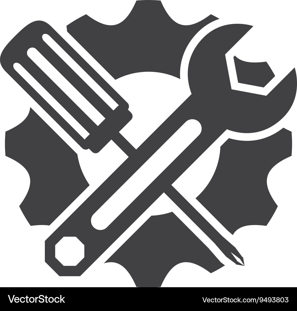 Wrench and Screwdriver Tool Icon Vector Image