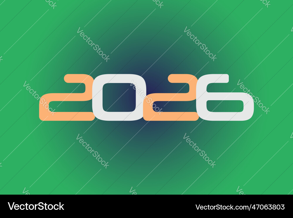 Year 2026 numeric typography text design Year 2026 numeric typography text design vector image