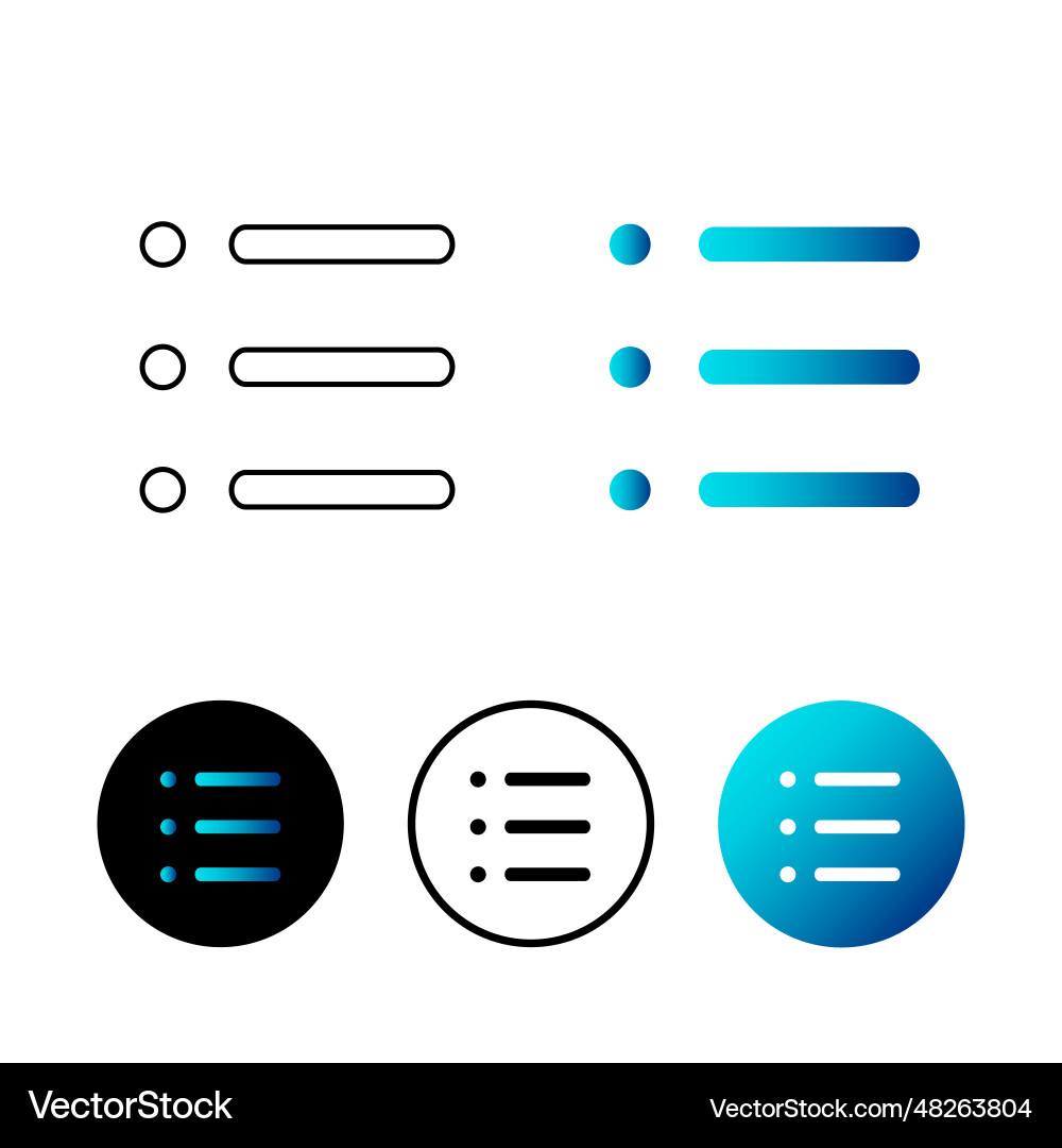 Abstract list round bullet icon vector image