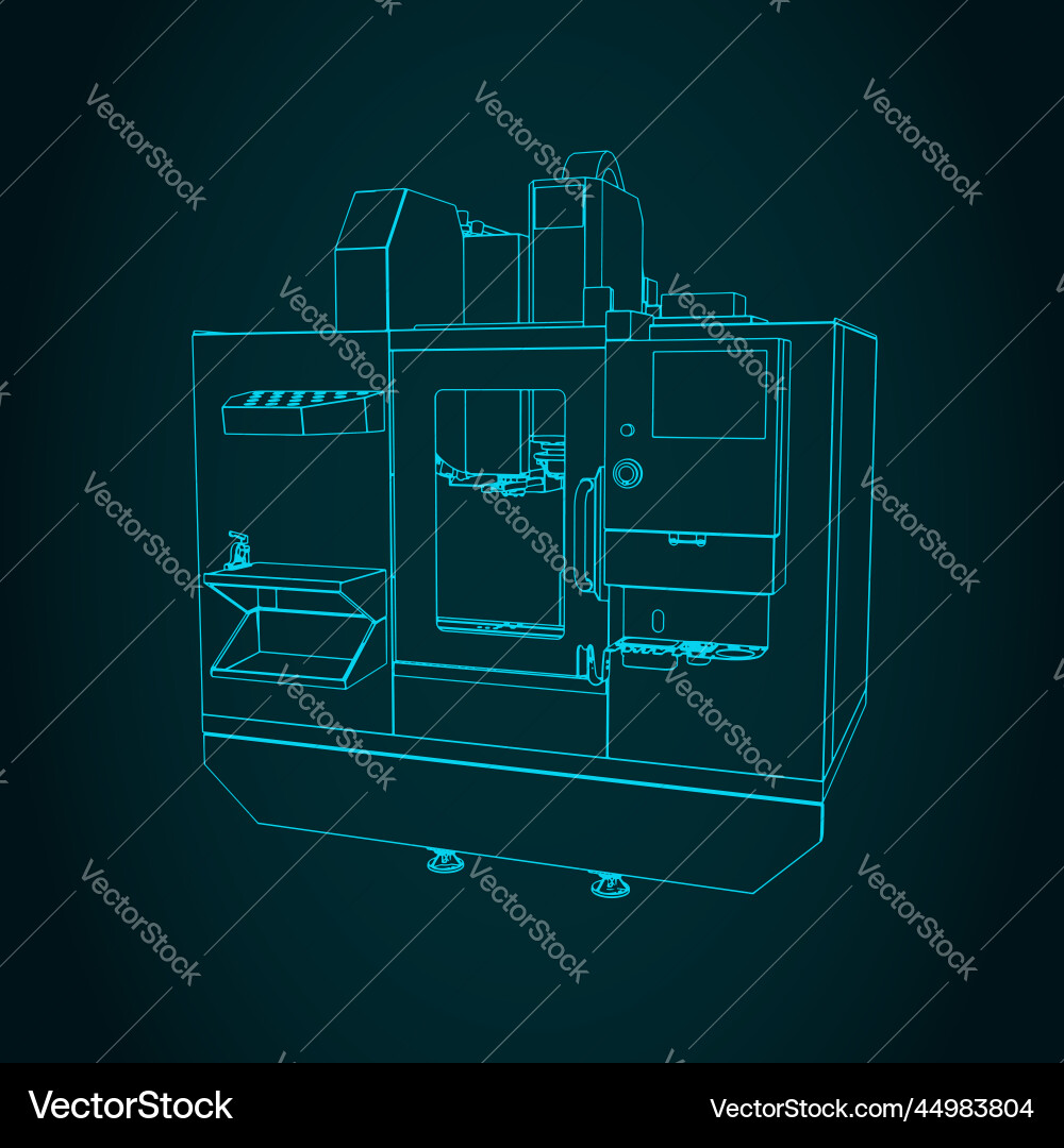 Automatic cnc milling machine Automatic cnc milling machine vector image