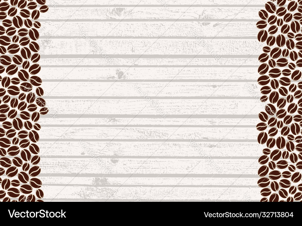 Blank coffee beans wooden frame Blank coffee beans wooden frame vector image