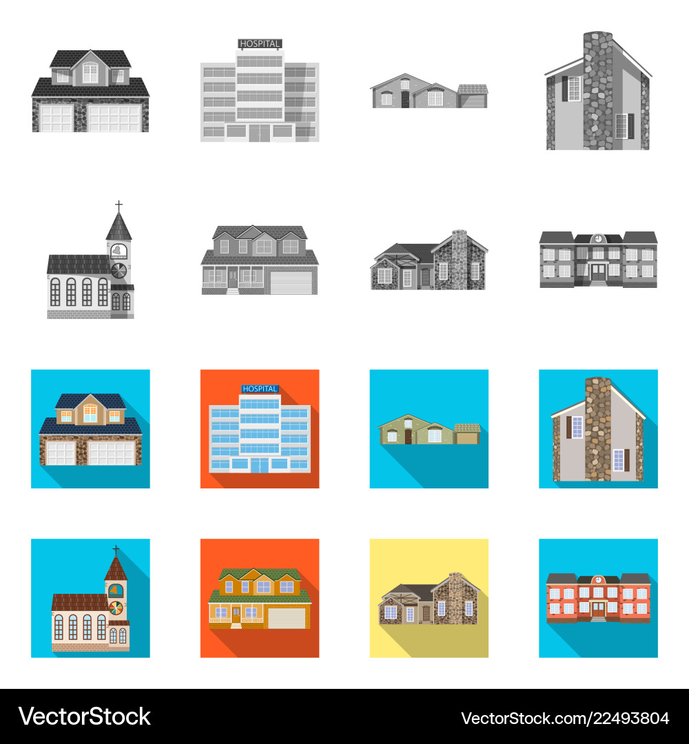 Building and front icon Vector Image