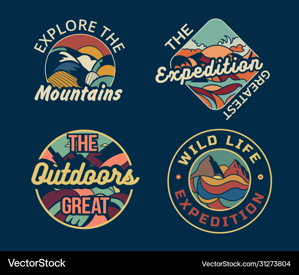 Camping Badges & Logos vector image