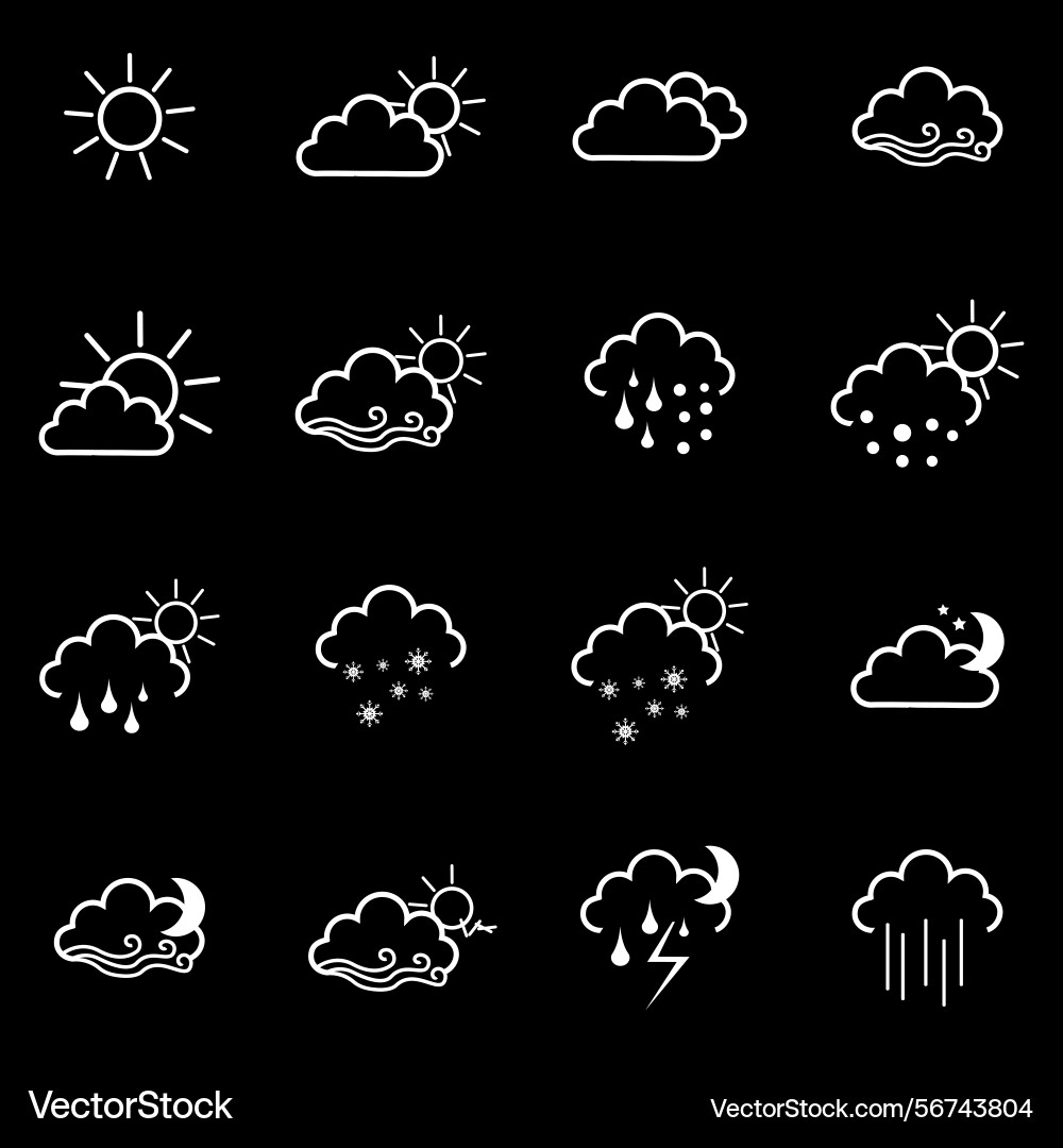 Clouds icons set of in different form Clouds icons set of in different form Vector Image
