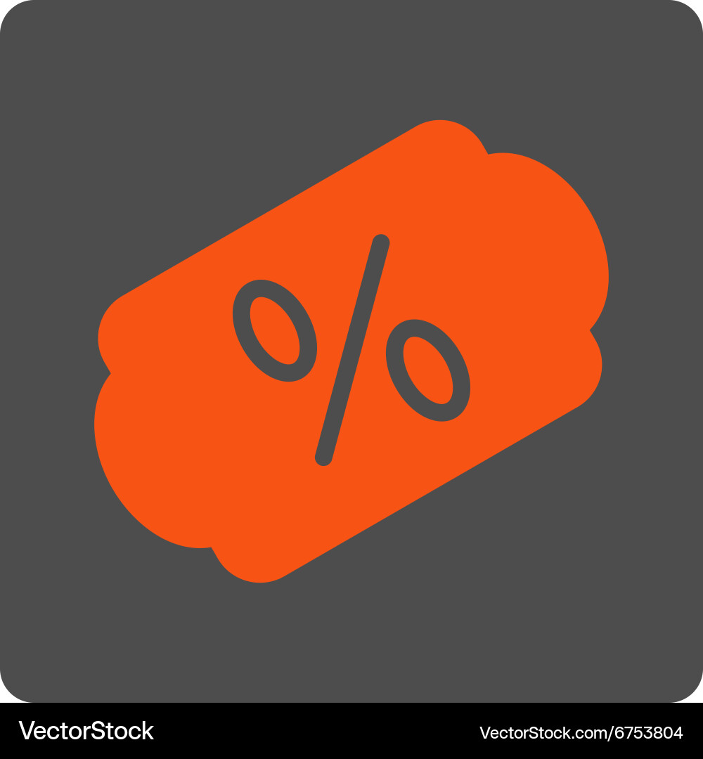 Discount label rounded square button vector image