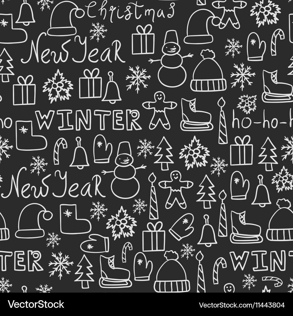 Doodles seamless pattern set vector image