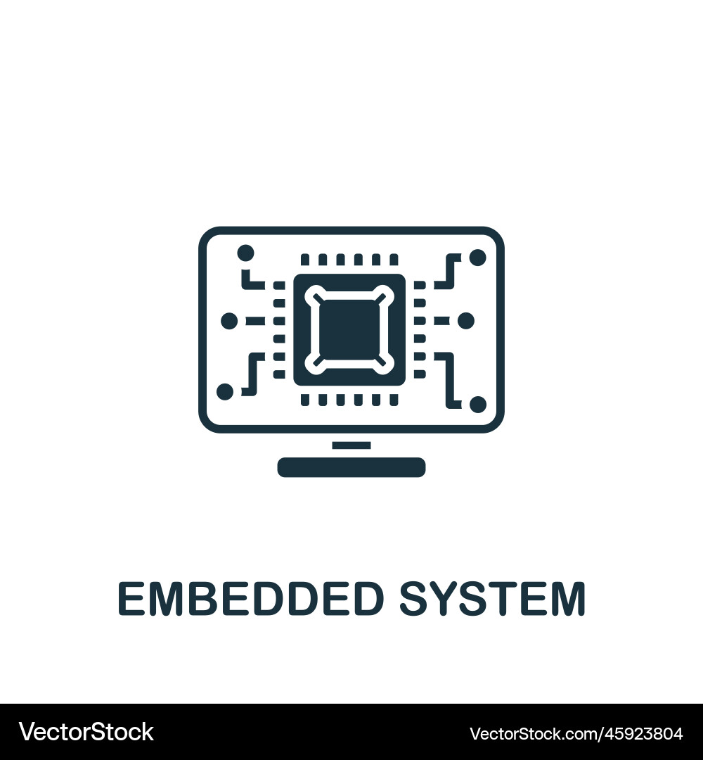 Embedded system icon monochrome simple sign from Embedded system icon monochrome simple sign from vector image