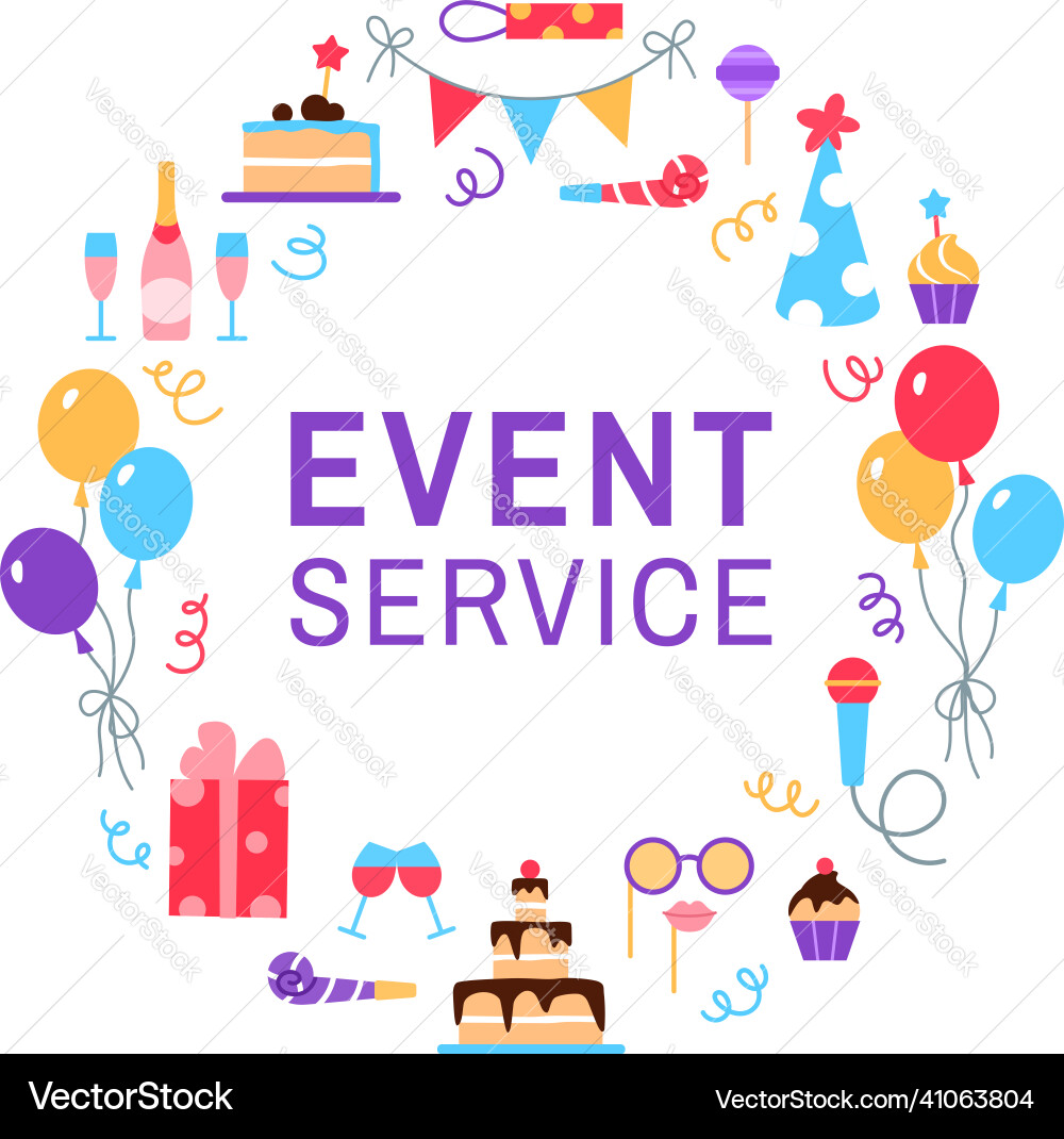 Event service circle frame text copy space Vector Image