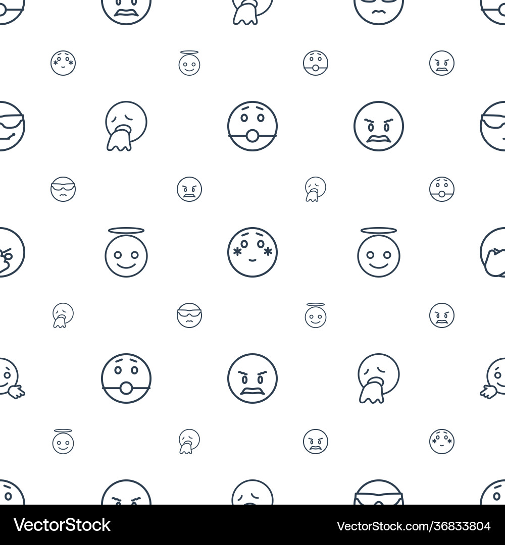 Expression icons pattern seamless white background Vector Image