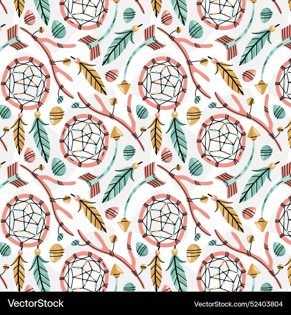 Flat design boho style pattern Vector Image