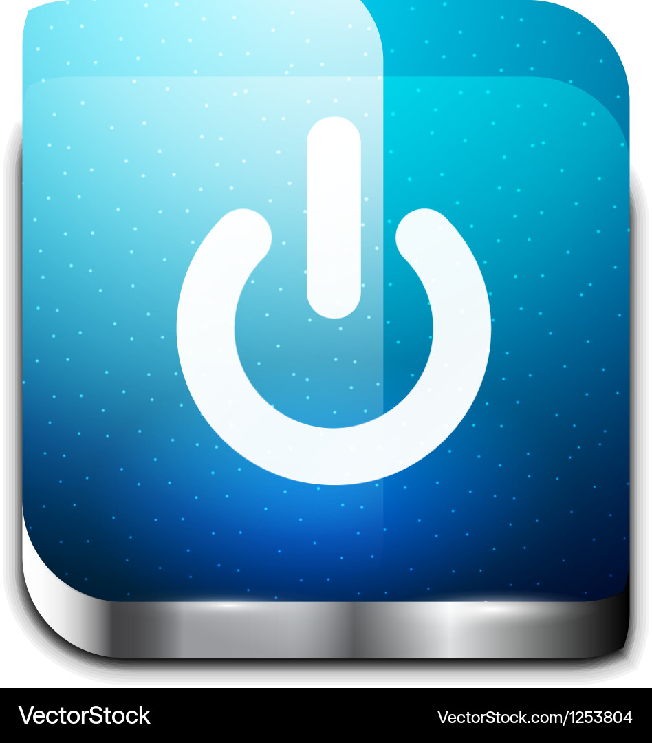 Glossy square power button Vector Image