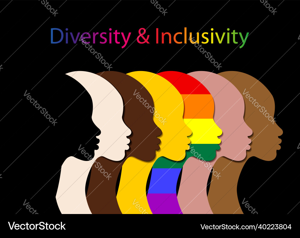 Inclusion and diversity silhouettes of people Inclusion and diversity silhouettes of people vector image