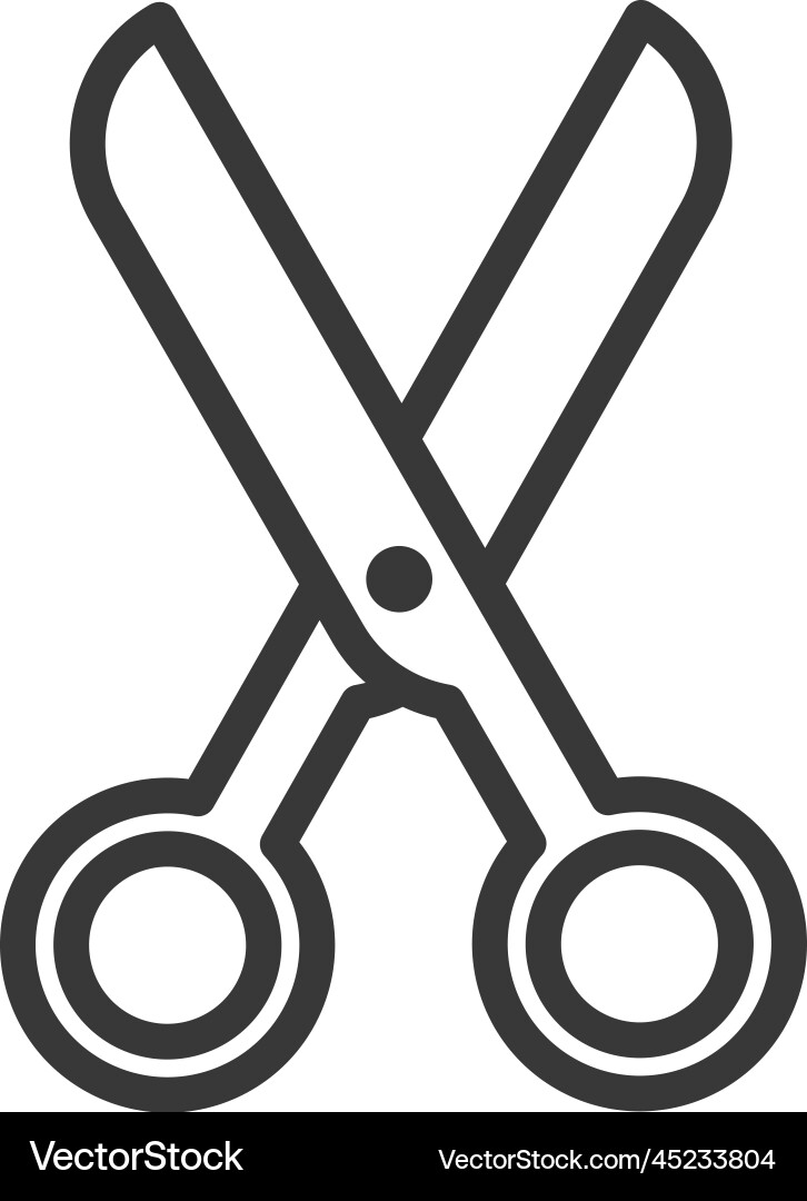 Linear Scissors Icon - Cutting Tool vector image