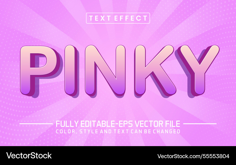 Pinky font text effect editable vector image