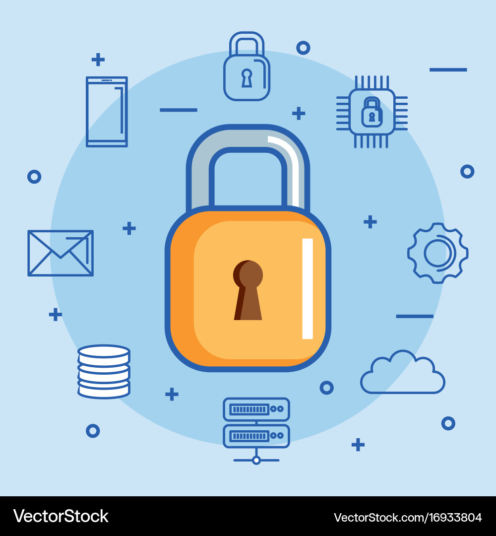 Security data center information hosting storage vector image