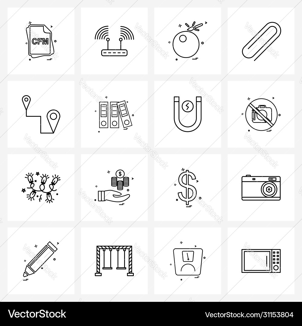 Set 16 ui icons and symbols for journey vector image