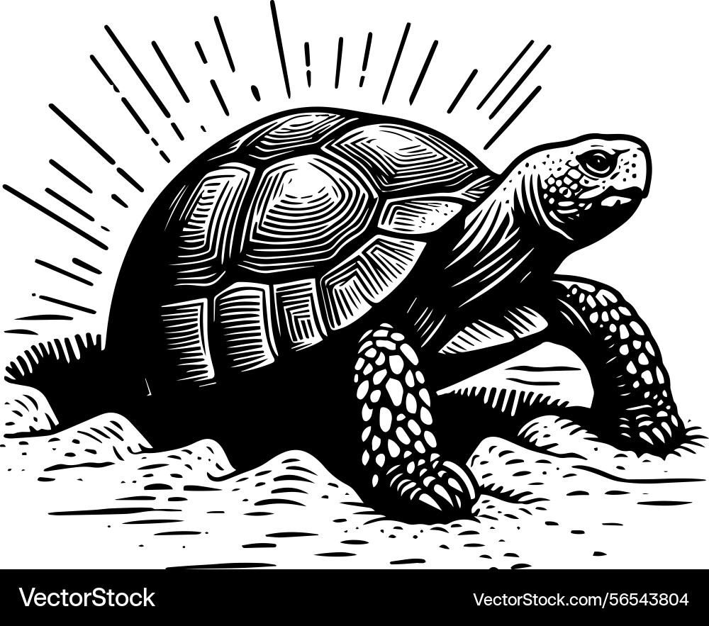 Simple gopher tortoise emerging from burrow icon Vector Image