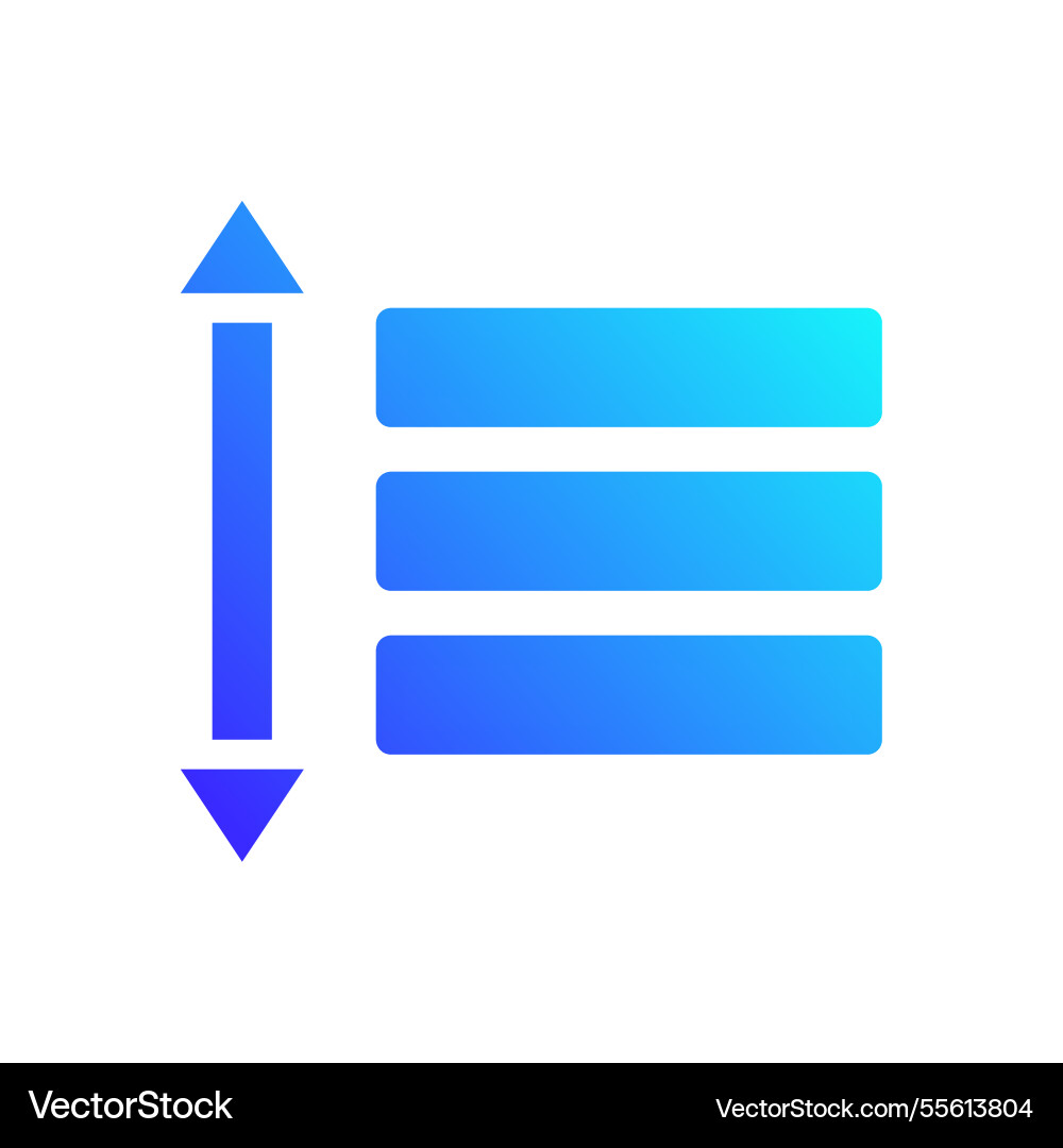 Sort icon with arrow and horizontal lines design Sort icon with arrow and horizontal lines design vector image