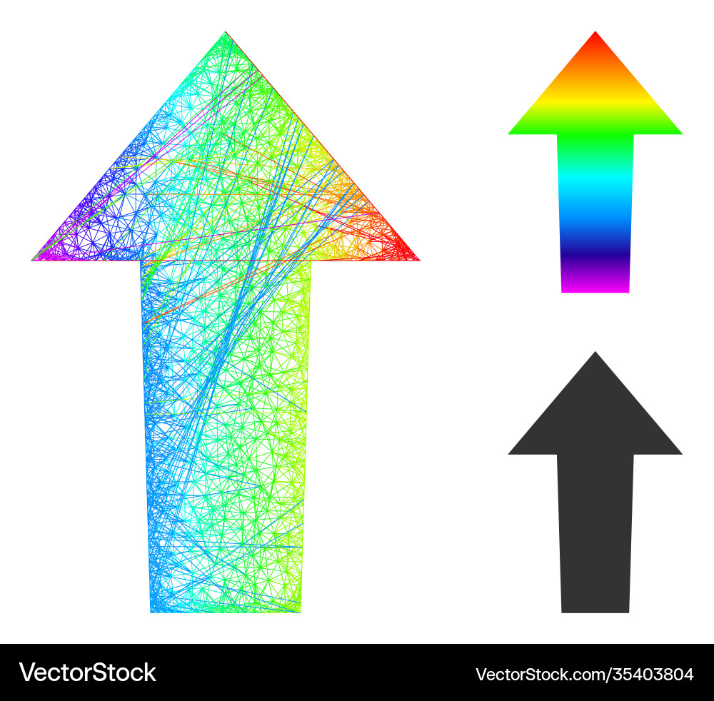Spectrum net mesh gradient arrow up icon Spectrum net mesh gradient arrow up icon vector image