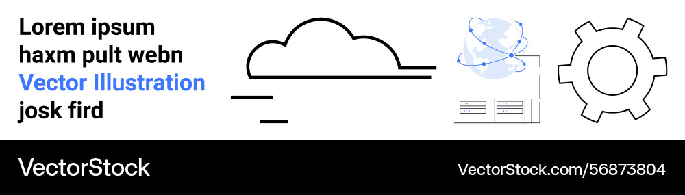 Technology and cloud computing with abstract gear Vector Image