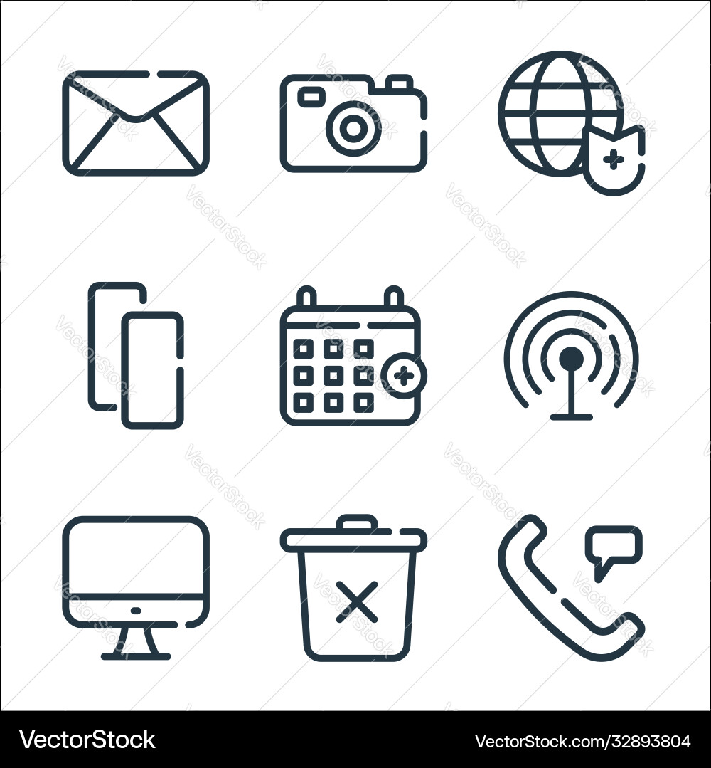 Ui master line icons linear set quality Ui master line icons linear set quality vector image