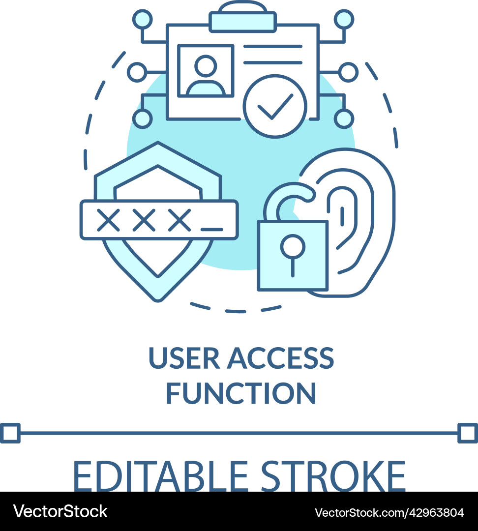 User access function turquoise concept icon User access function turquoise concept icon vector image