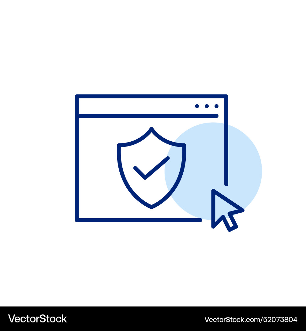 Web page shield and checkmark trusted secure Web page shield and checkmark trusted secure vector image