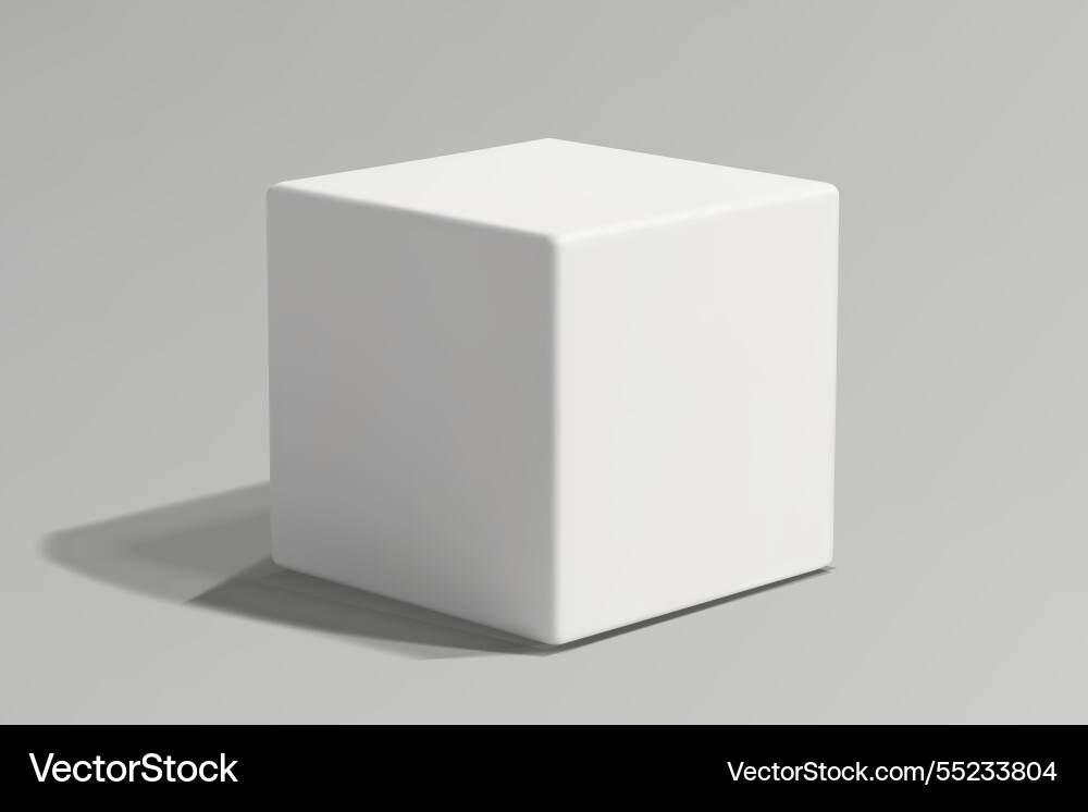 White cube on a gray gradient background vector image