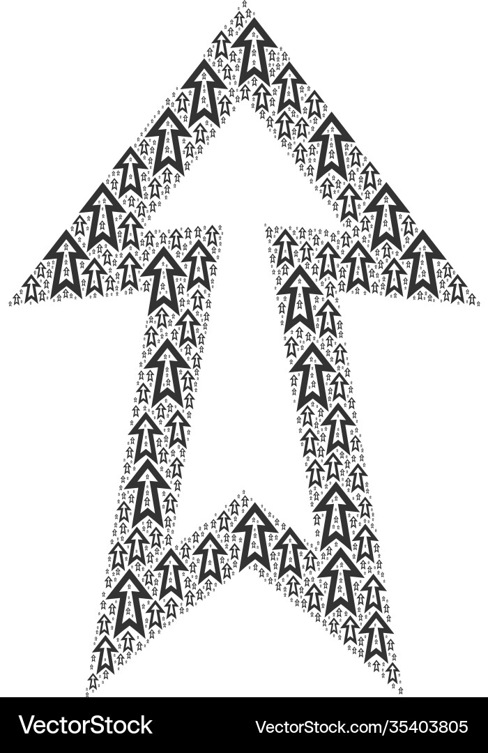 Arrow up recursive mosaic itself icons Arrow up recursive mosaic itself icons vector image