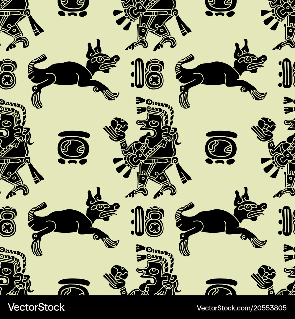 Background seamless pattern in maya style Vector Image