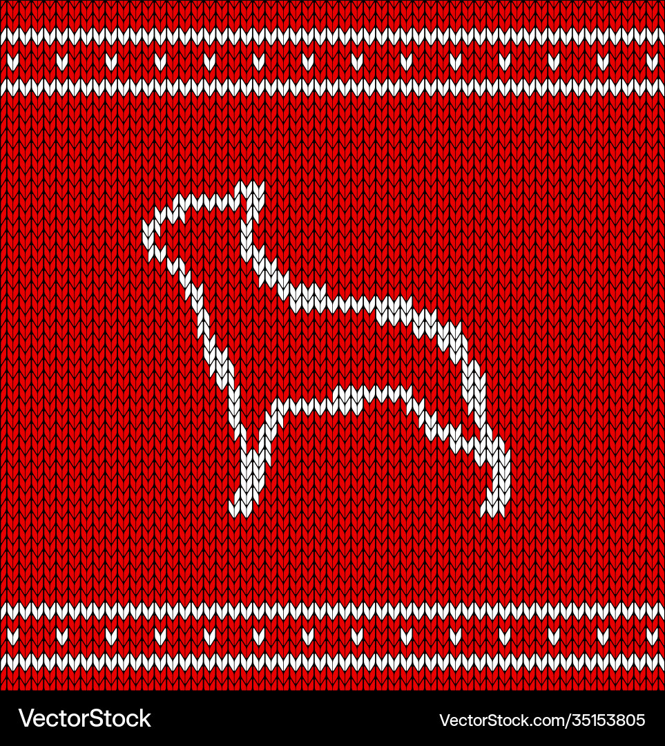 Christmas knitted pattern with french bulldog Christmas knitted pattern with french bulldog vector image