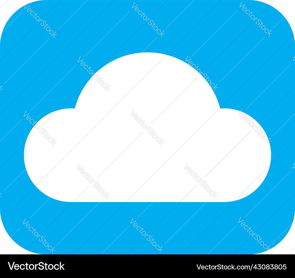 Cloud symbol icon shape for computing Cloud symbol icon shape for computing vector image