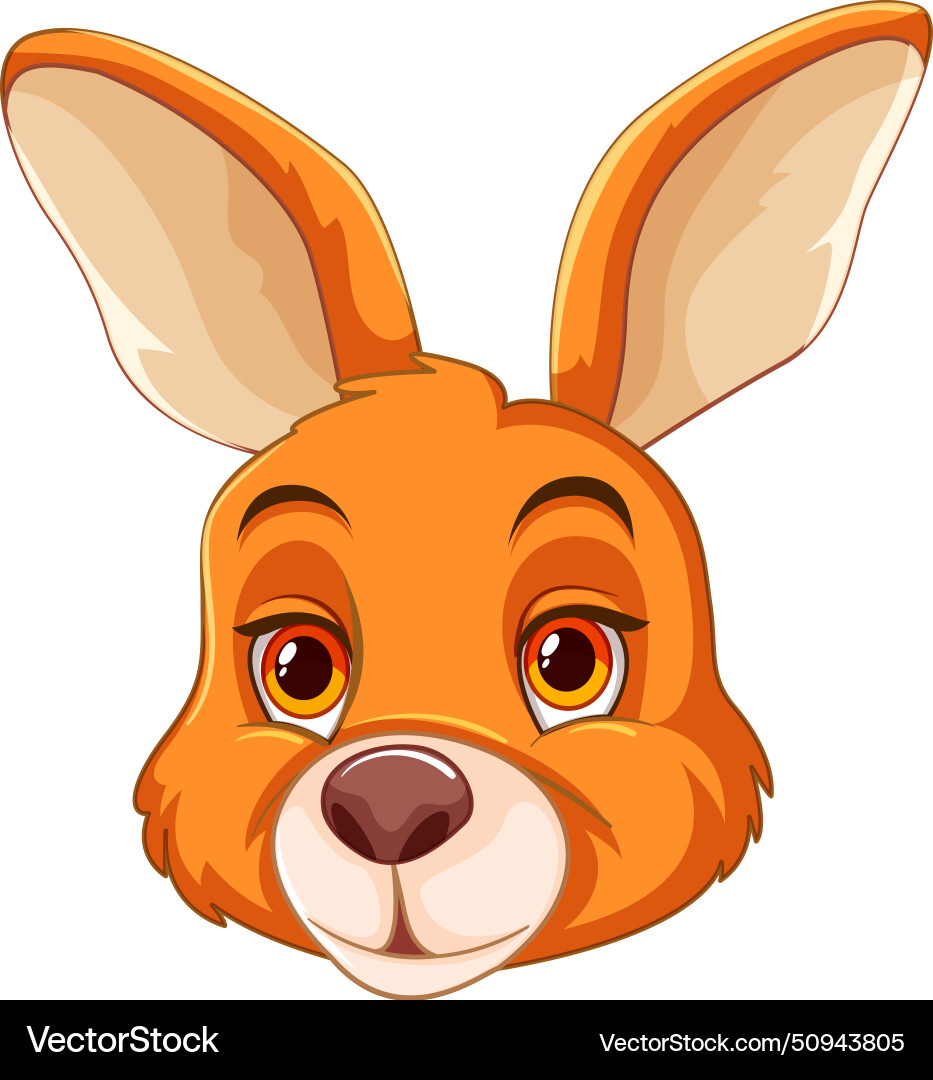 Colorful graphic of a happy rabbit face Royalty Free Vector