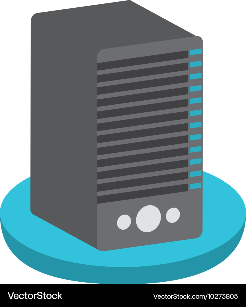 Computer cpu server icon vector image