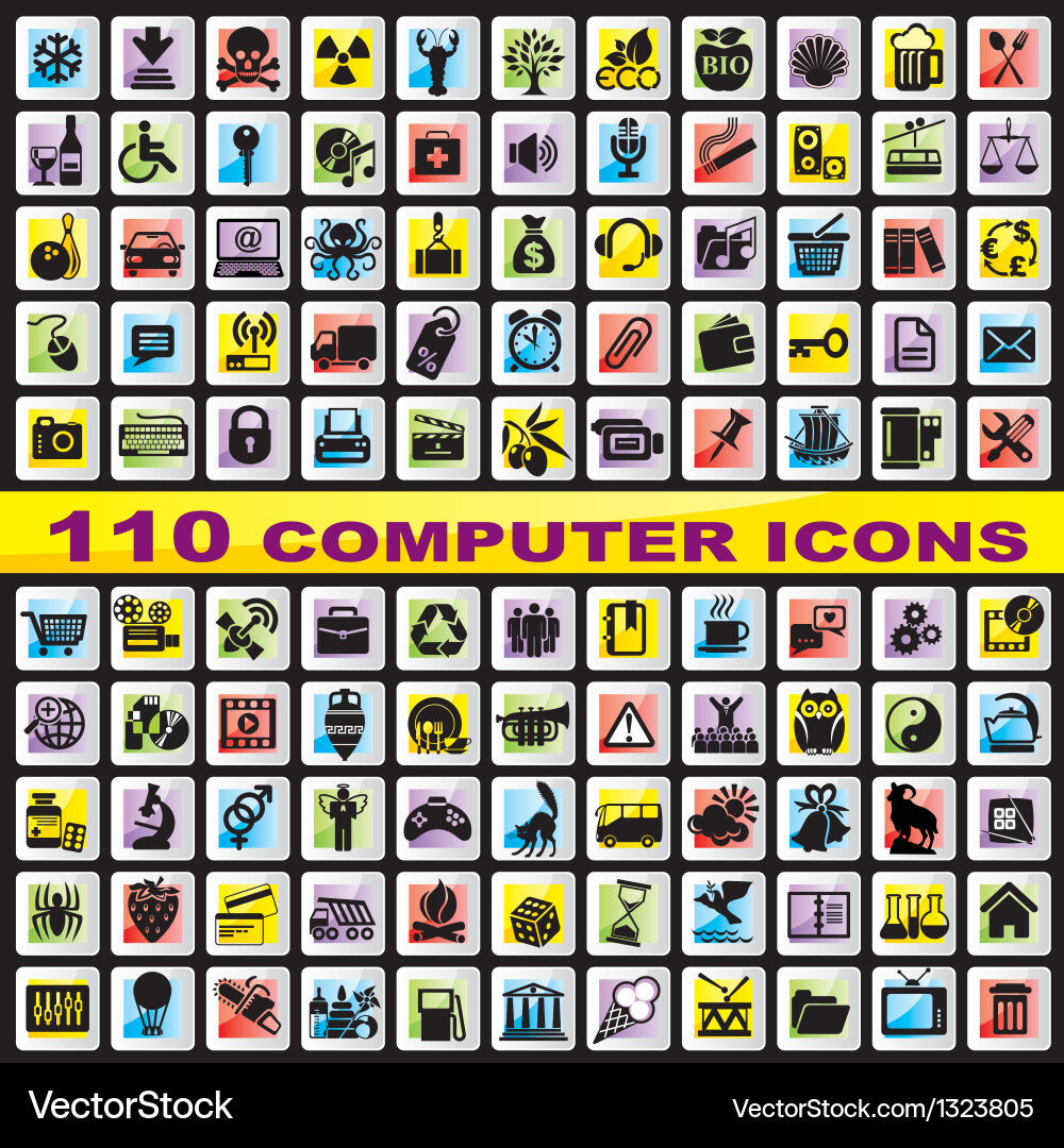 Computer Icons Set Vector Image