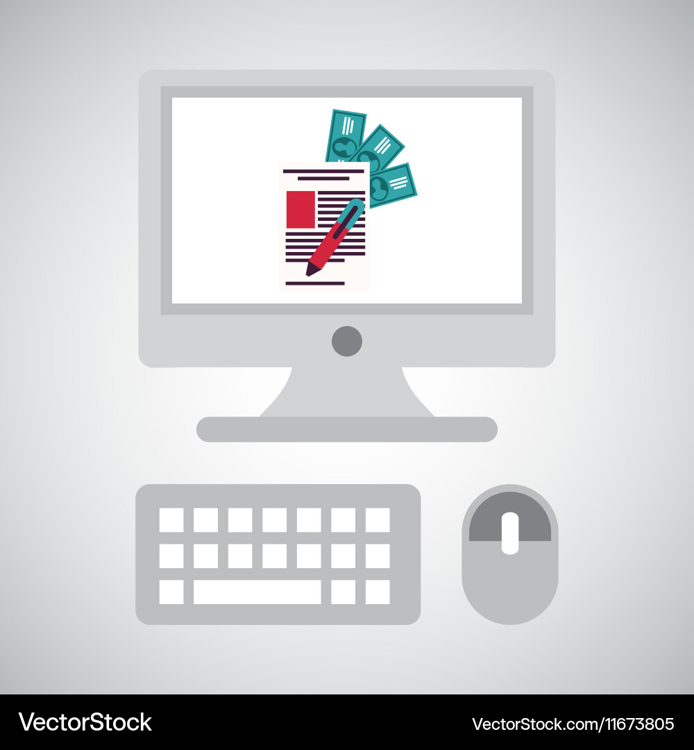 Computer network desktop payment Vector Image