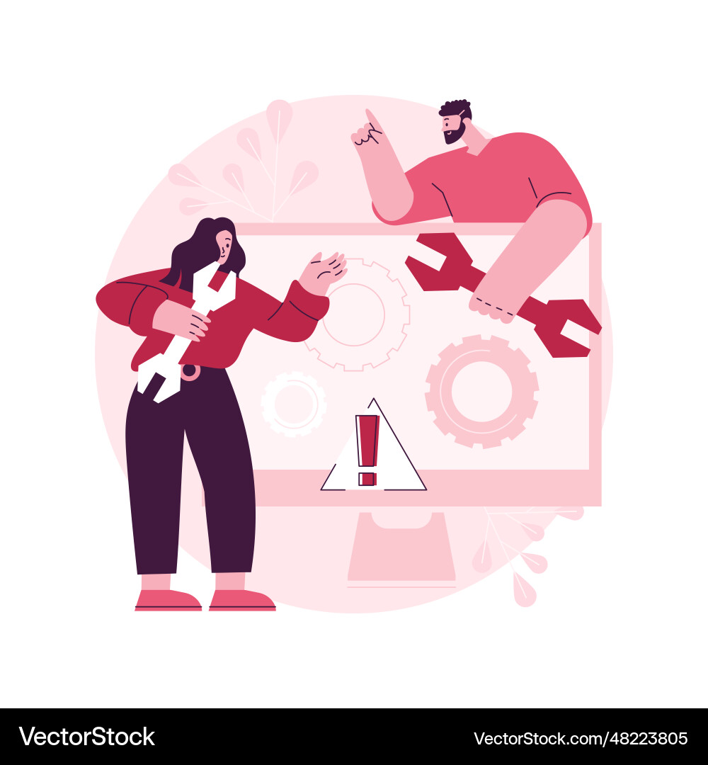 Computer troubleshooting abstract concept Computer troubleshooting abstract concept vector image