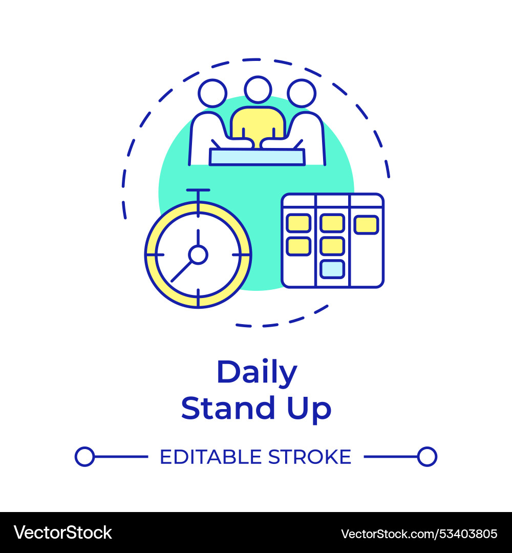 Daily stand up multi color concept icon Vector Image
