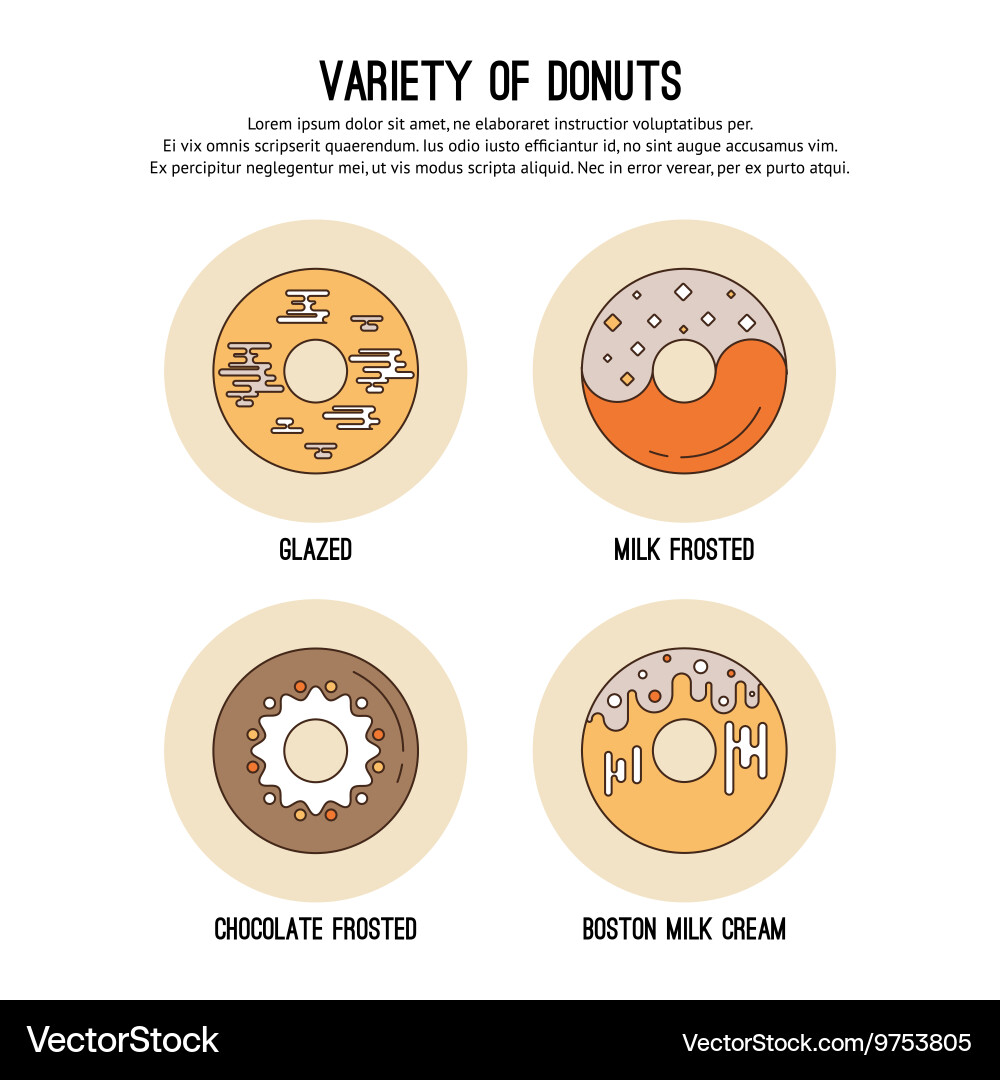 Design template with thin line icons vector image
